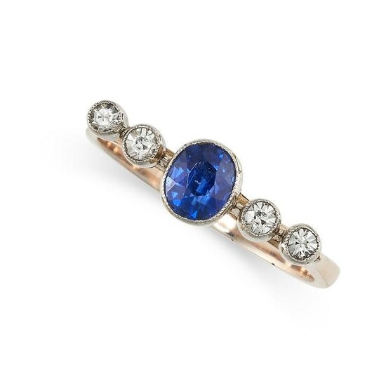 A SAPPHIRE AND DIAMOND DRESS RING, EARLY 20TH CENTURY