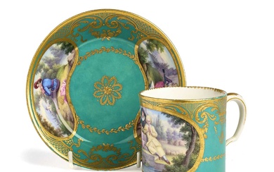 A SEVRES CUP AND SAUCER, THE PORCELAIN LATE 18TH CENTURY