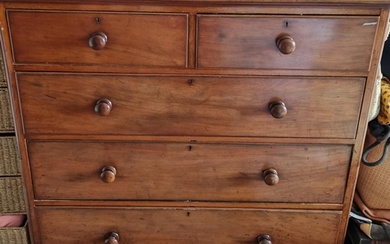 A Victorian Mahogany Chest of Drawers with three graduated l...