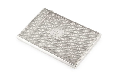 A Victorian Scottish silver card case, of rectangular form, engraved...