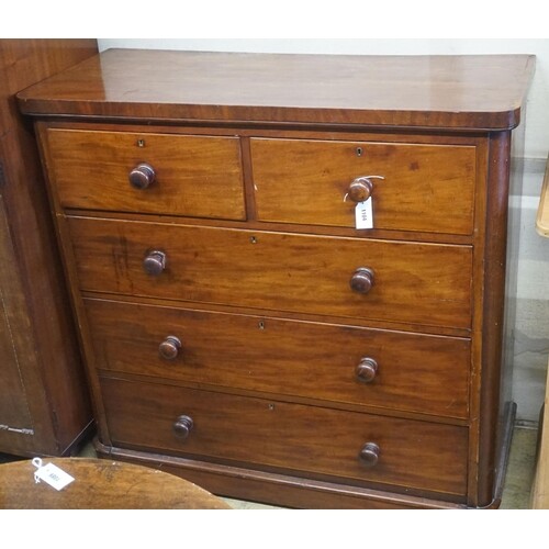 A Victorian mahogany chest, width 119cm, depth 50cm, height ...