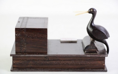 A Vintage Duck Themed Timber Cigarette Dispenser