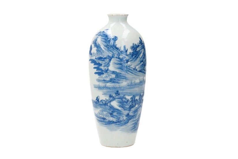 (-), A blue and white porcelain Meiping vase,...