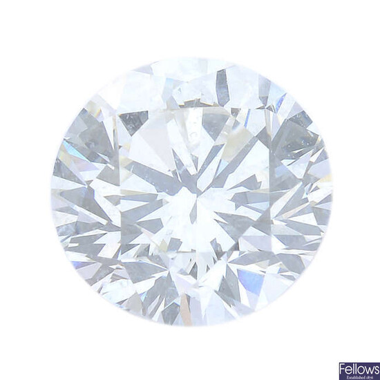 A brilliant-cut diamond, weighing 0.61ct, with report, within a security seal.