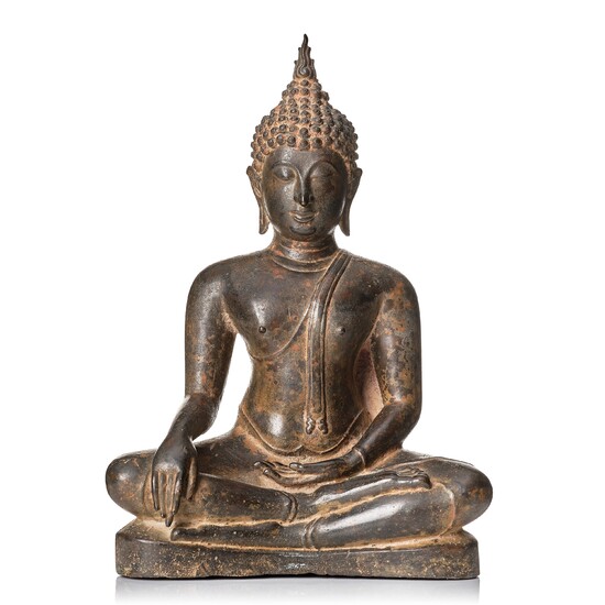 A bronze Buddha Shakyamuni, Thailand, possibly Lanna, 18th century.