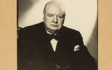 A classic signed portrait of Churchill