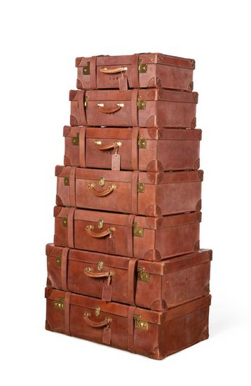 A collection of English leather luggage, Pickett