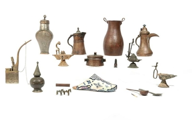 A collection of Middle Eastern metalwares