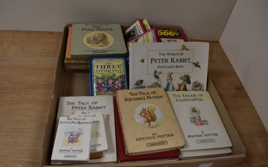 A collection of assorted vintage childrens books including Beatrix Potter, Noddy and The Three
