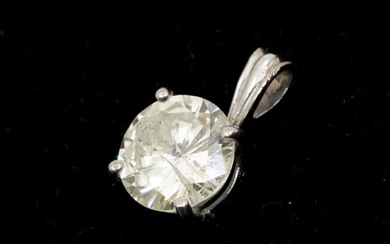 A diamond and 18ct white gold solitaire pendant, comprising a...