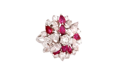 A diamond and ruby dress ring