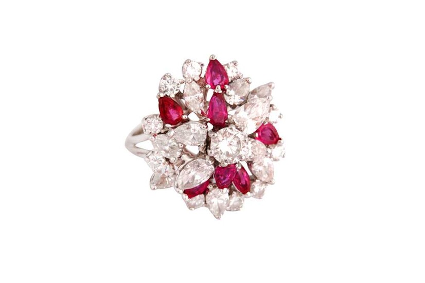 A diamond and ruby dress ring