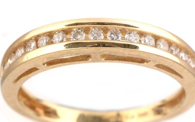 A diamond half hoop eternity ring