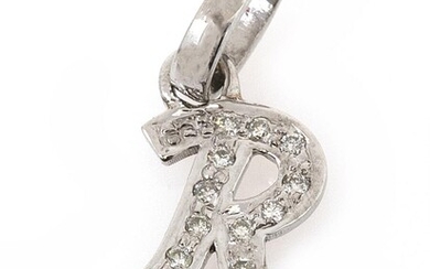 NOT SOLD. A diamond pendant in the shape of a letter "R" set with numerous brilliant-cut diamonds, mounted in 14k white gold. – Bruun Rasmussen Auctioneers of Fine Art