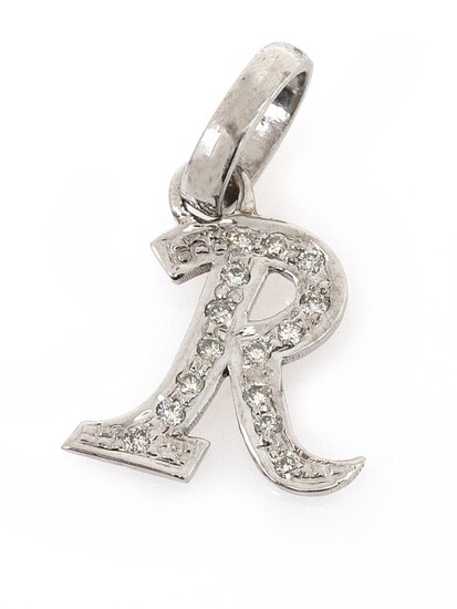 NOT SOLD. A diamond pendant in the shape of a letter "R" set with numerous brilliant-cut diamonds, mounted in 14k white gold. – Bruun Rasmussen Auctioneers of Fine Art