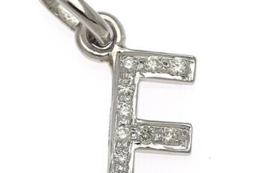 SOLD. A diamond pendant in the shape of the letter "E" set with numerous brilliant-cut...