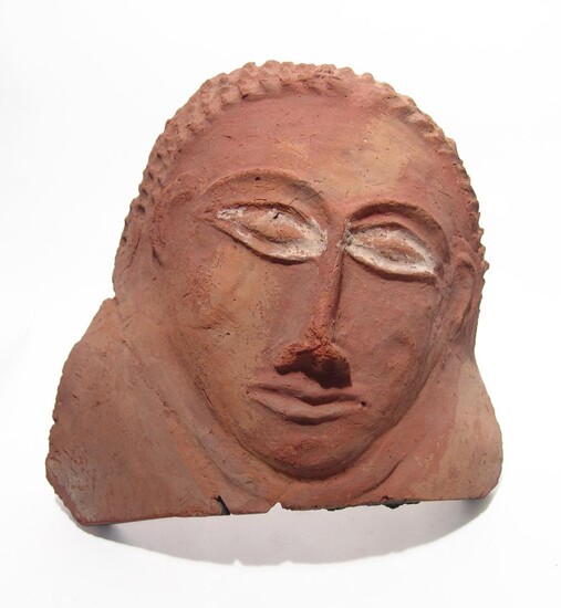 A large Canaanite terracotta funerary mask