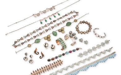 A large mixed group of Modernist and stone-set jewelry