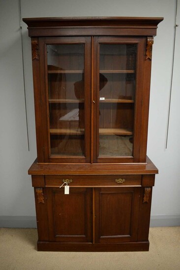A late 19th C walnut bookcase