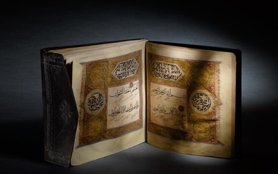 A magnificent and highly rare illuminated Qur’an juz' (XXVI), probably Herat, 13th century