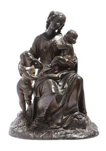 A mid 19th century French bronze group of Cornelia…