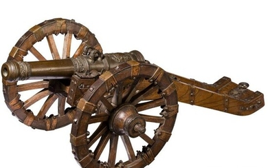 A model cannon with carriage, Nuremberg, dated 1650