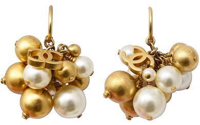 A pair of Chanel dangle bauble earrings