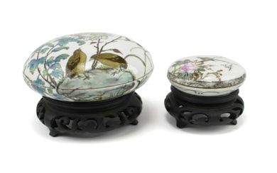 A pair of Qianjiang round seal paste boxes