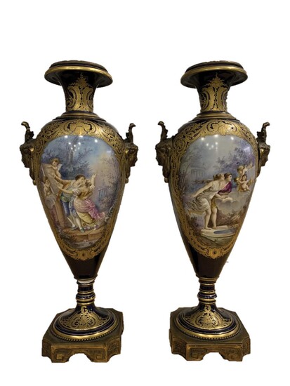A pair of Sèvres vases. France circa 1880