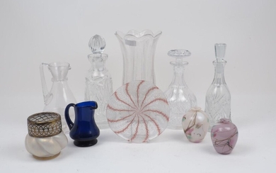 A selection of glass wares, to include: a 19th century...