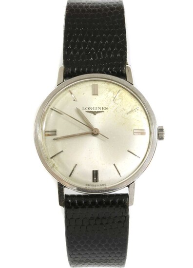 A stainless steel Longines mechanical strap watch