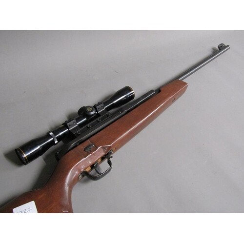 AIR RIFLE, SCOPE AND CASE, 104CM L