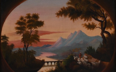 AMERICAN SCHOOL, 19TH CENTURY, LANDSCAPE, Oil on canvas, 22 1/4 x 27 in. (56.5 x 68.6 cm.), Frame: 25 3/4 x 30 3/4 in. (65.4 x 78.1 cm.)