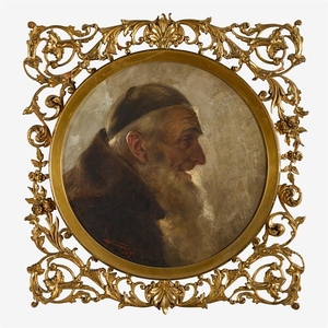 AUGUSTO MORIANI (italian 19th-20th century) PROFILE PORTRAIT OF AN...