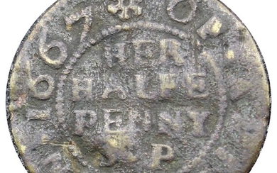 Abingdon [Berks], Henry Meales (Baker), Farthings, 1657 (2), in copper alloy, 6h, m.m. voided m...