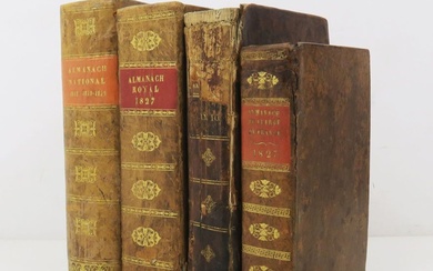 Almanachs. Ensemble de 4 almanachs du XIXe siècle : - Almanach national, annuaire de la...