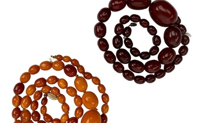 Amber Type Graduated Bead Necklaces Size:(Max Length64CM Ar...