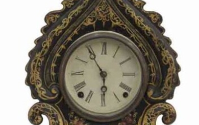 American Victorian iron front mantle clock