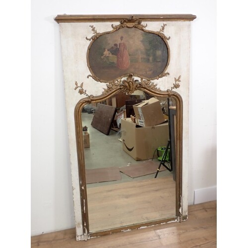 An 18th Century style gilt and white painted Wall Mirror wit...