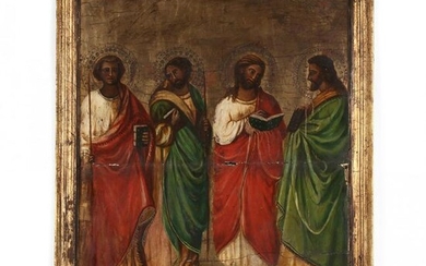 An Antique Russian Icon of Four Saints