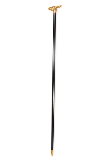 An Edwardian 12-Karat Gold Zoomorphic Walking Stick