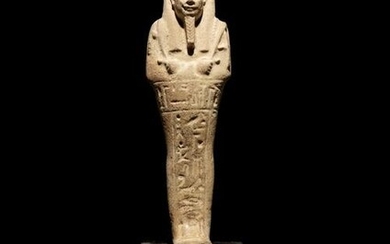 An Egyptian Faience Ushabti with an Inscription Height