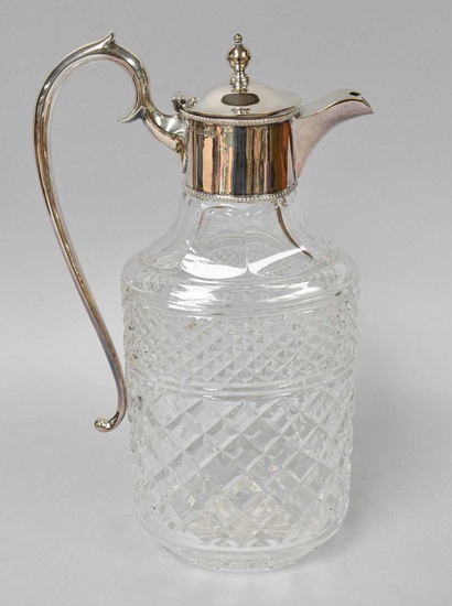 An Elizabeth II Silver-Mounted Moulded-Glass Claret-Jug, by Israel Freeman and...