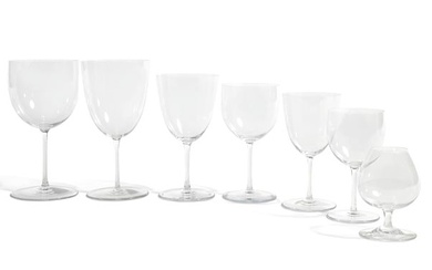 An assembled suite of Baccarat glass stemware