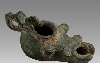 Ancient Holy Land Roman Bronze Oil Lamp c.1st-2nd century AD.