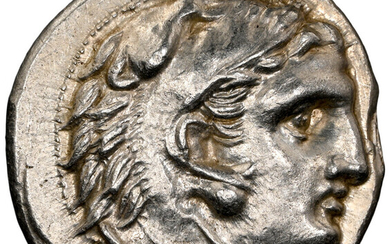 Ancients: , MACEDONIAN KINGDOM. Alexander III the Great (336-323 BC). AR drachm (17mm, 4.28 gm, 11h). NGC MS 5/5 - 5/5....