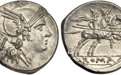 Anonymous, Quinarius, Rome, ca. 211-208 BC; AR (g 1,95; mm...