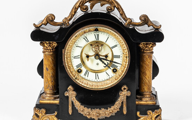 Ansonia Enameled and Gilt-bronze Mantel Clock