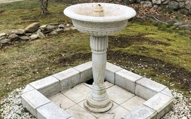 Antique 19th C Moorish Taste Marble Fountain