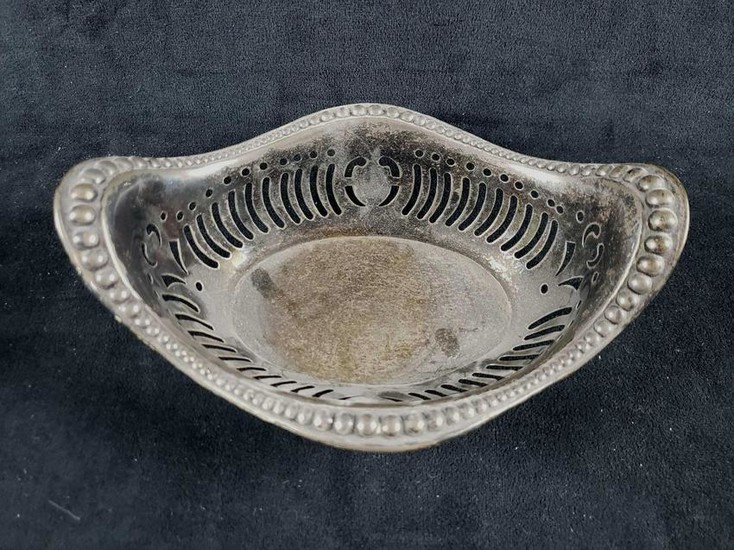 Antique Pierced Sterling Silver Candy Nut Dish